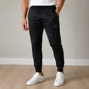 adidas 3-Stripes Tricot Tapered Track Pants Mens M Black JI8810 Joggers